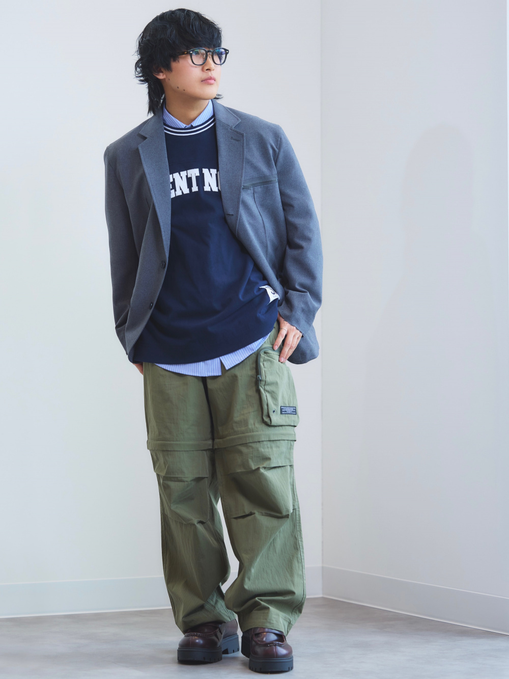 アンダーカバー　GU オリーブグリーン ジャケットとパンツセット アンダーカバー GU オリーブグリーン ジャケットとパンツセット