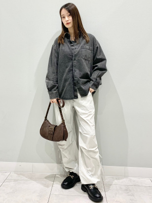 【国内発送】ウォッシュドリブTシャツ GU公式 | ウォッシュドリブクロップドT(長袖)