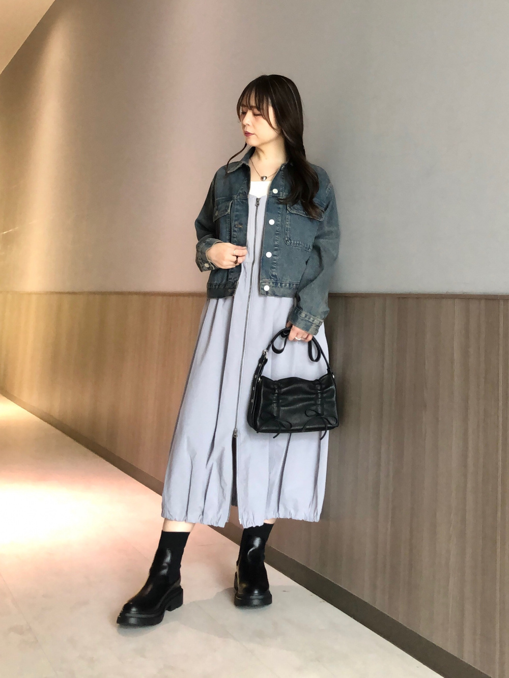 デニムブルゾン、トラックパンツ by rokh」の着用コーディネート| ジーユー