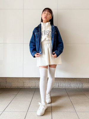 GU公式 | GIRLSヘビーウェイトスウェットクロップドハーフジップ