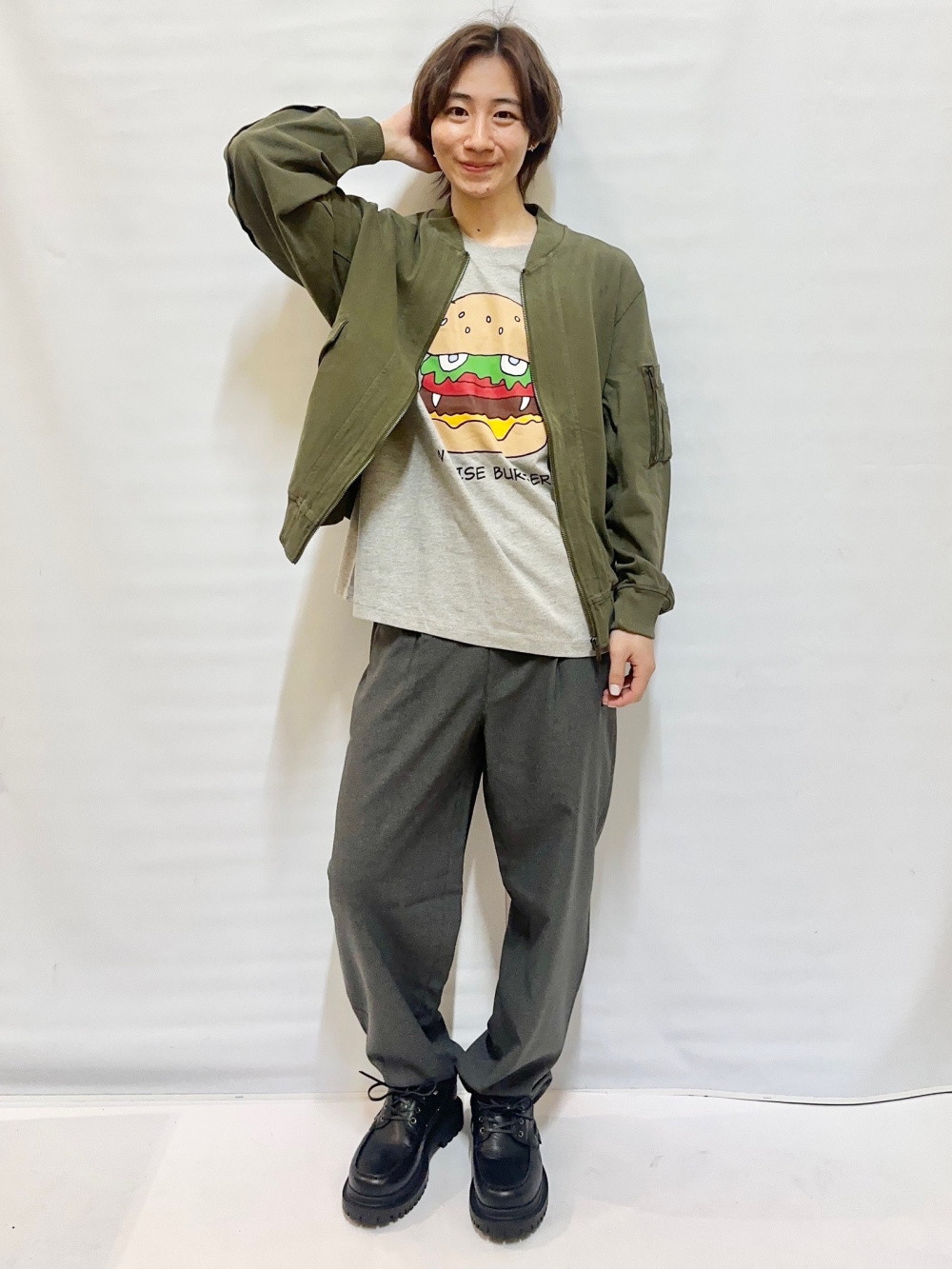 GU UNDERCOVER オーバーサイズ ジャケット テーパードパンツ グレー PR #UG #オーバーサイズジャケット #ブロードシャツ #ワイド