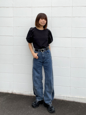 バレルレッグジーンズ 足長 マキシ韓国レディース 2色 s6430 JEANASIS パンツ バレルレッグツイルパンツ/292623 レディース