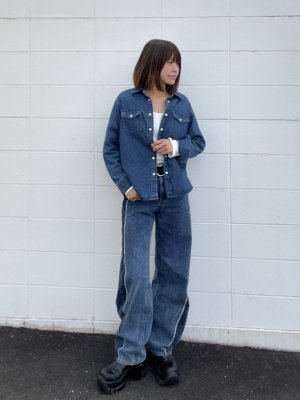 バレルレッグジーンズ 足長 マキシ韓国レディース 2色 s6430 JEANASIS パンツ バレルレッグツイルパンツ/292623 レディース