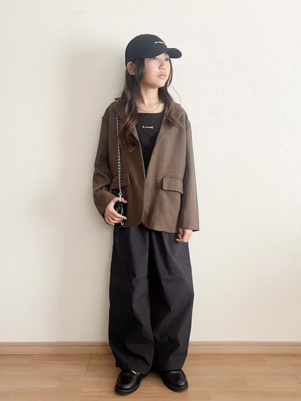styling/ オフショルダー ブラック キャミソール バッククロスカップ付きキャミソール