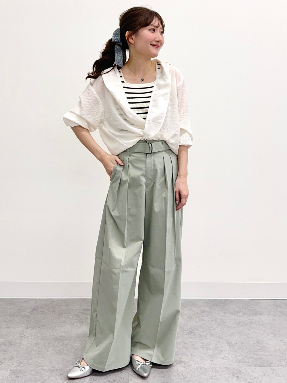 STYLEMIXER シアーシャツベスト WHT -靴＆ファッション通販