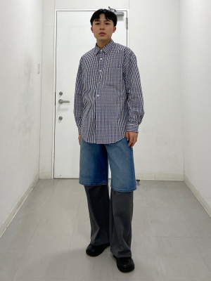 ぽん様 GU公式 | イージーケアブロードシャツ(チェック1)