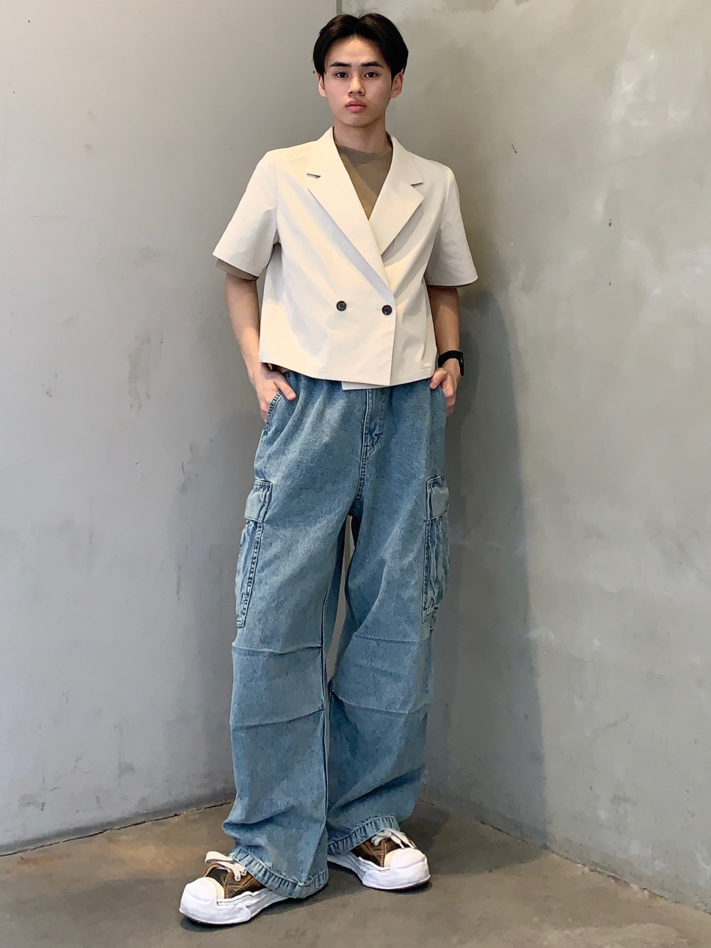 Denim Super Wide Cargo Pants、Short Sleeve Jacket/Z」| GU的穿搭理念