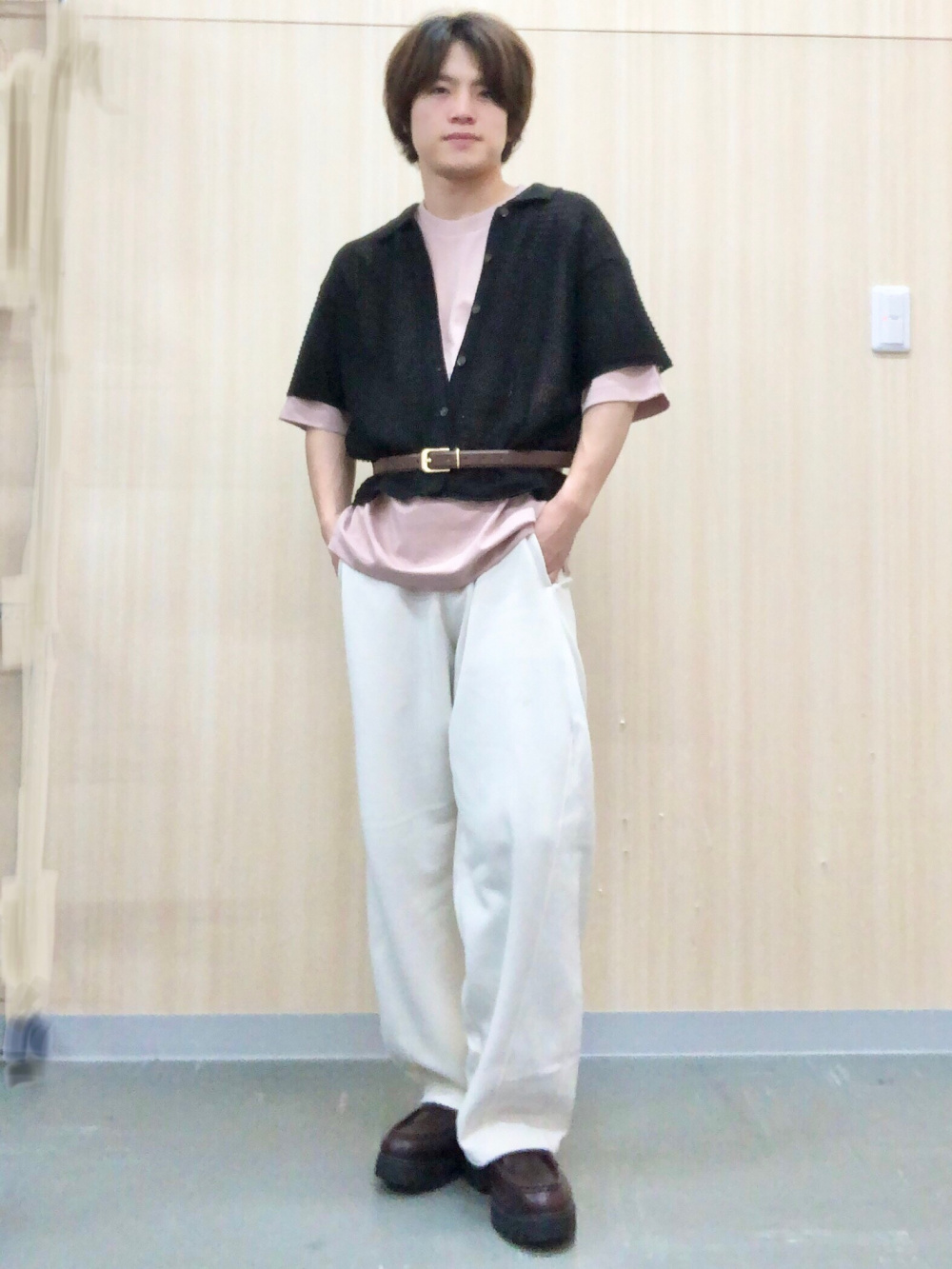 ロングジレZ+E(セットアップ可能)、ソフトリブクルーネックT(長袖)Q+E