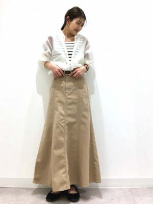 GU公式 | ニットボーダーショートスクエアネックタンクトップ+EC