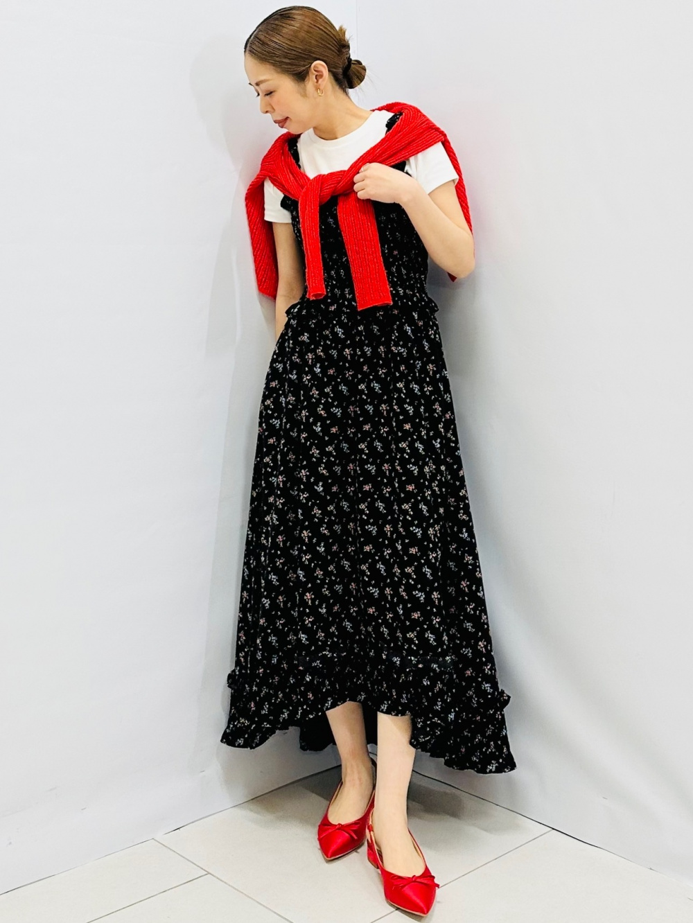 GU　ジーユー　ロク　rokh　ショートケープコート　オリーブ　Ｌサイズ ショートケープコート by rokh、リブポロセーター(7分袖) by