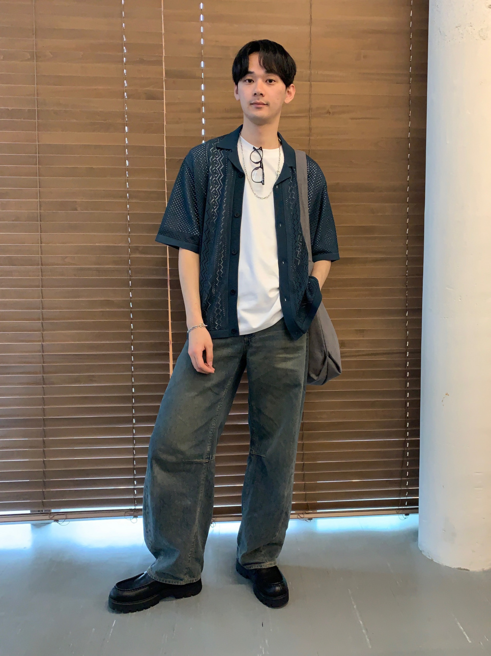 グラフィックT(5分袖)(サンセット)、バレルレッグジーンズA+EC