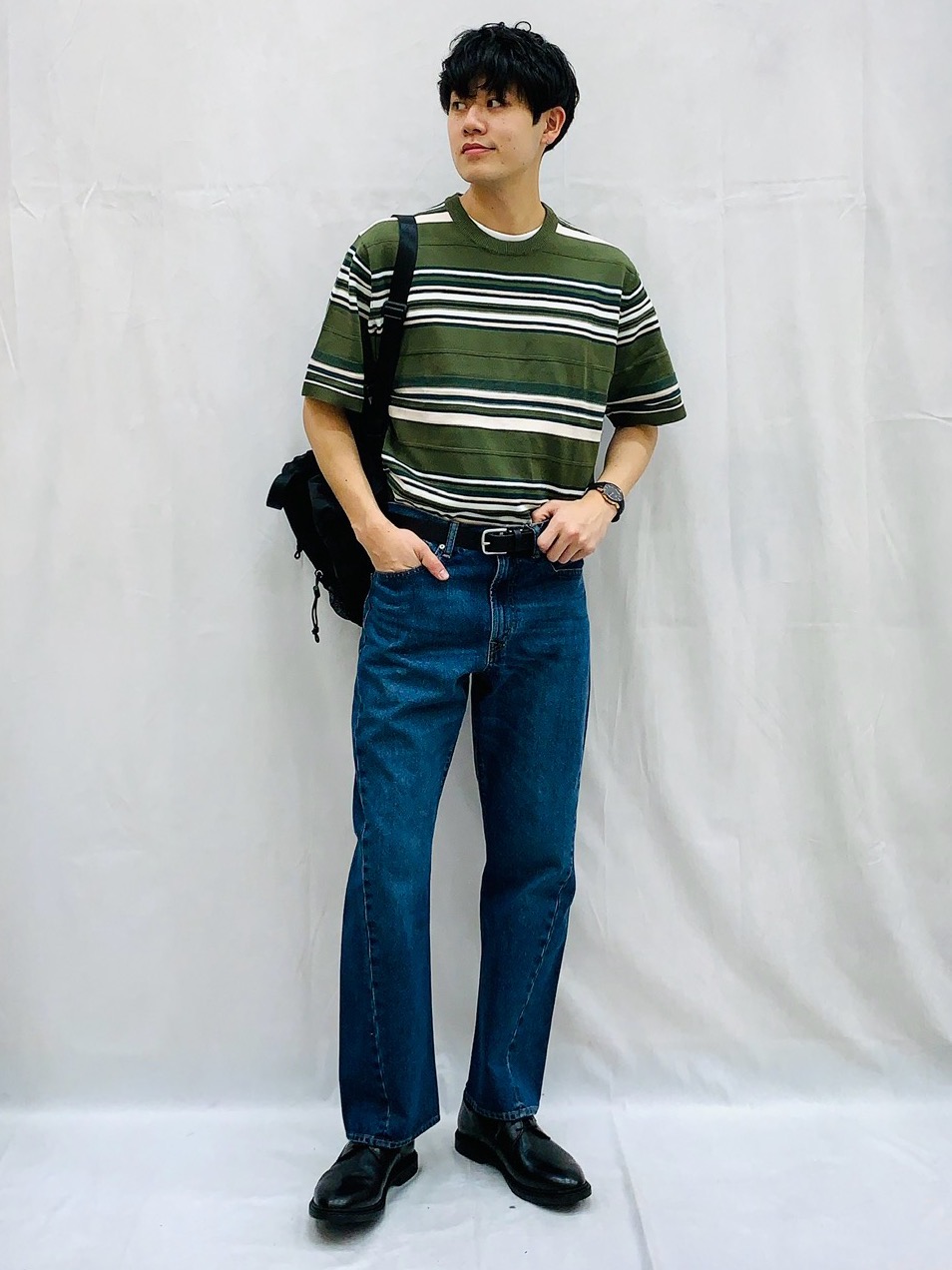LIDNM WOOL LINEN BACKSATIN CARGO（gu） Check styling ideas for「Nylon Zip-Up Shirt | HalfSlv、Super