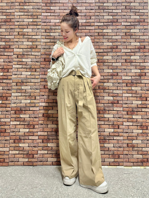 GU公式 | ベルテッドワイドパンツ(丈標準70.0～74.0cm)