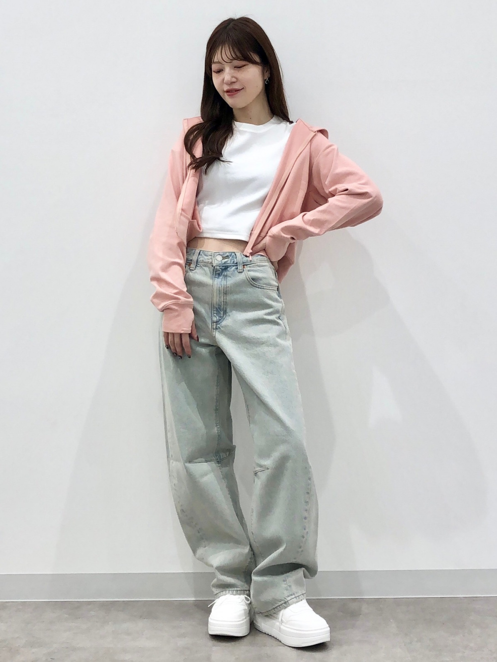 UVカットフルジップパーカ(長袖)、バブルヘムプルオーバー