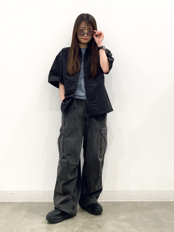 サイドシームレスクルーネックT(柄)GA（メンズ）の着用コーディネート