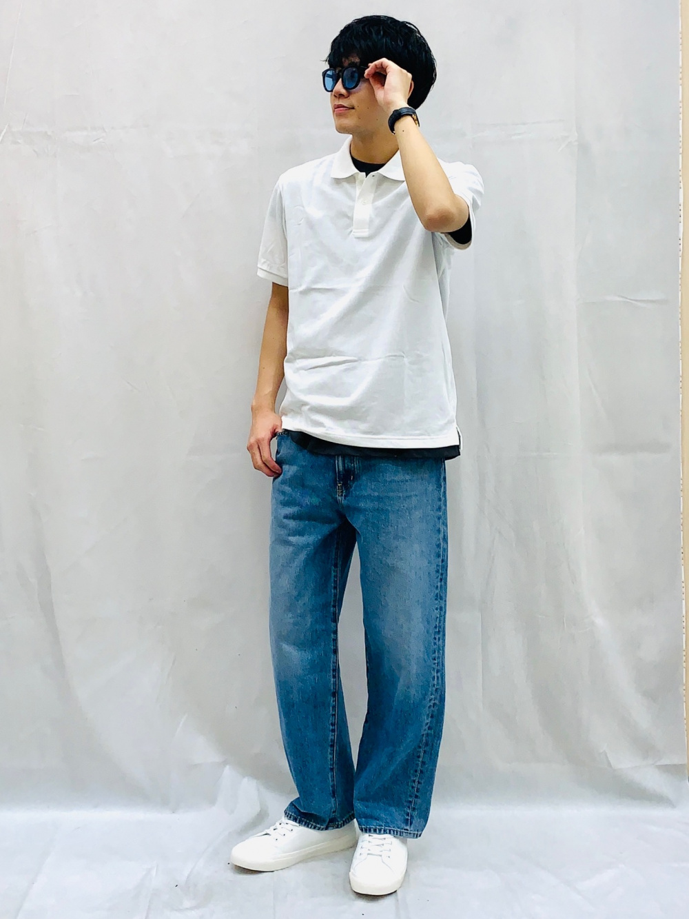 Check styling ideas for「Open Collar Shirt | HalfSlv、Baggy Jeans