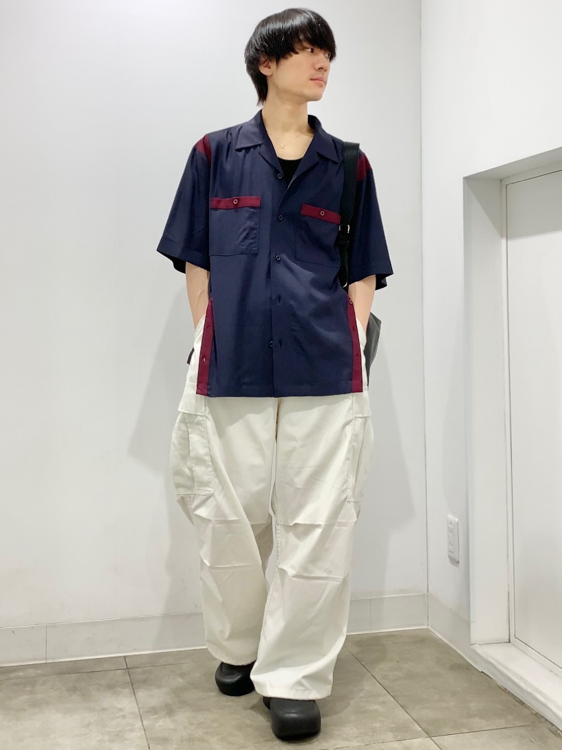MBオープンカラーシャツ＆スラックスのセットアップコーデ（Mサイズ）メンズ用 セットアップ メンズ 黒 夏 グレー おしゃれ カジュアル