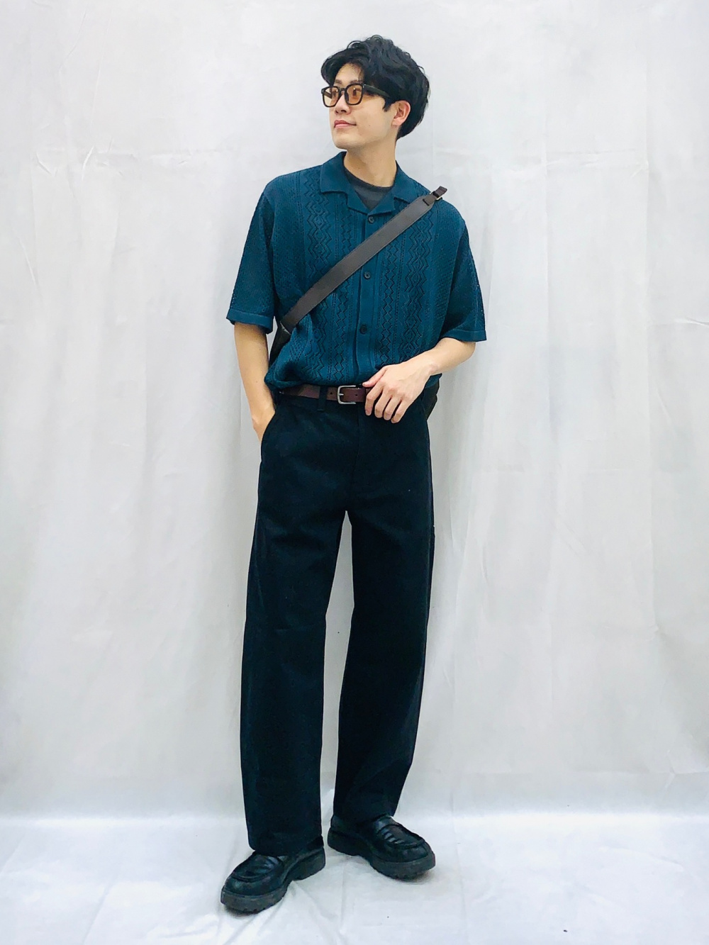 ボクシーT(5分袖)(オーバーサイズ)、ウォッシャブルメッシュ ボクシーT(5分袖)(オーバーサイズ)、ウォッシャブルメッシュ