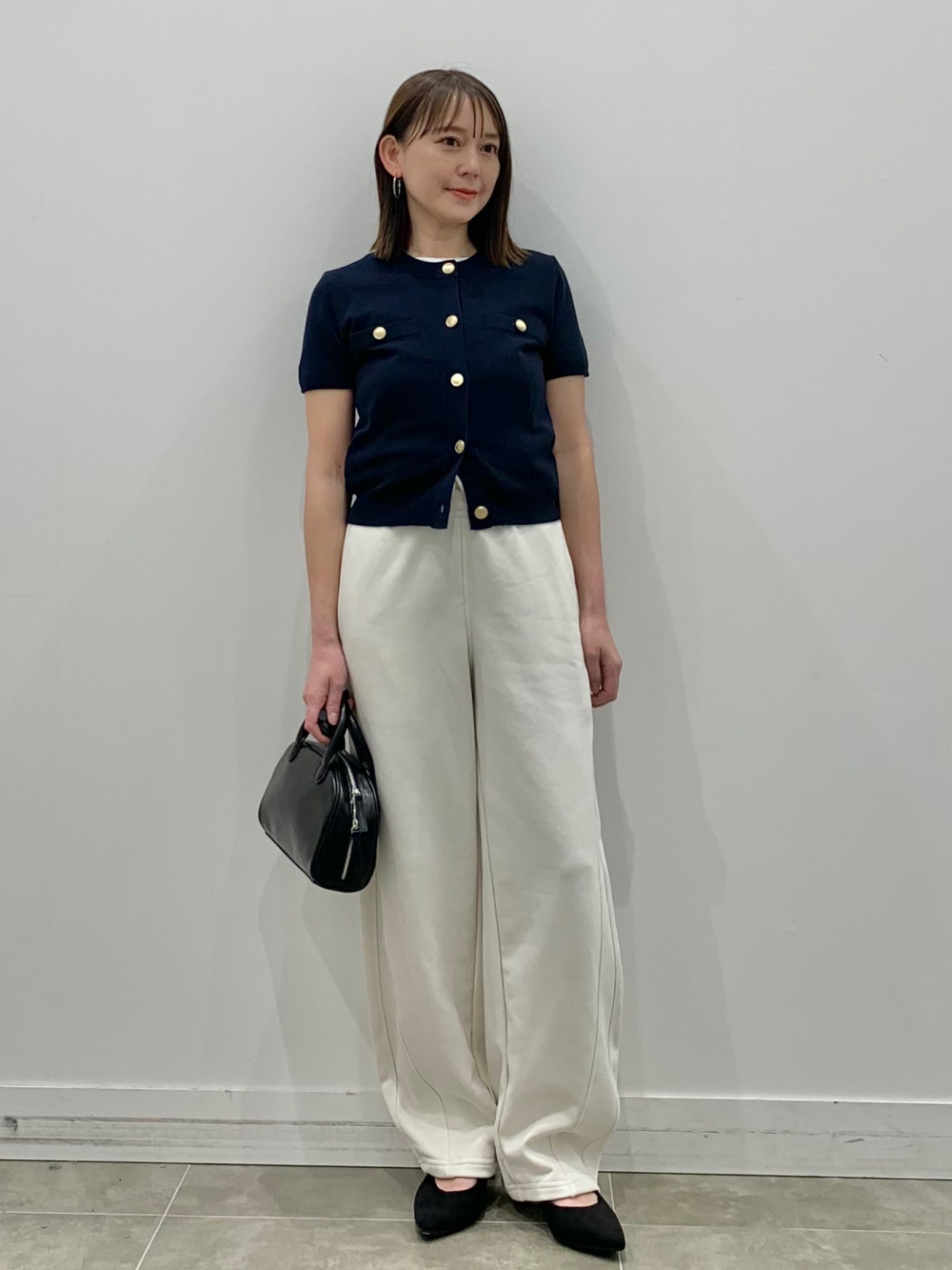 公式スタイリング | ジーユー GU メタルボタンカーディガンLサイズ　紺色　新品