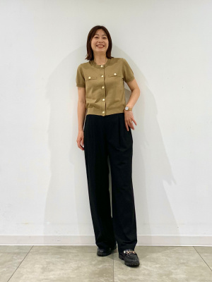 GU公式 | タックワイドパンツ+EC(丈長め80.0cm)