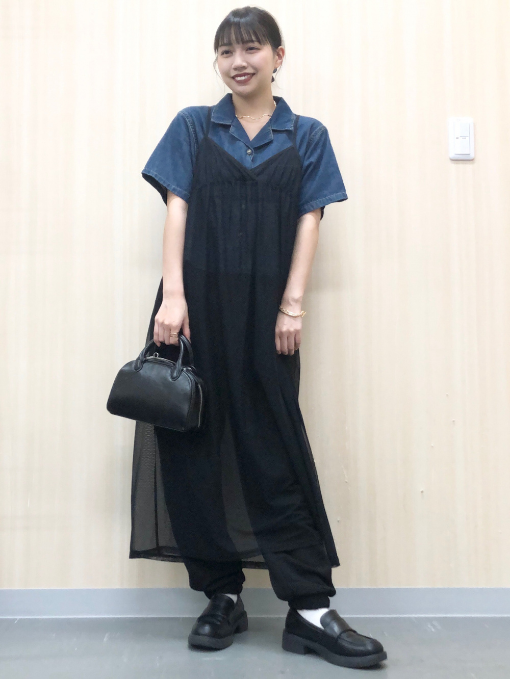 Check styling ideas for「Textured Open Collar Checked Shirt