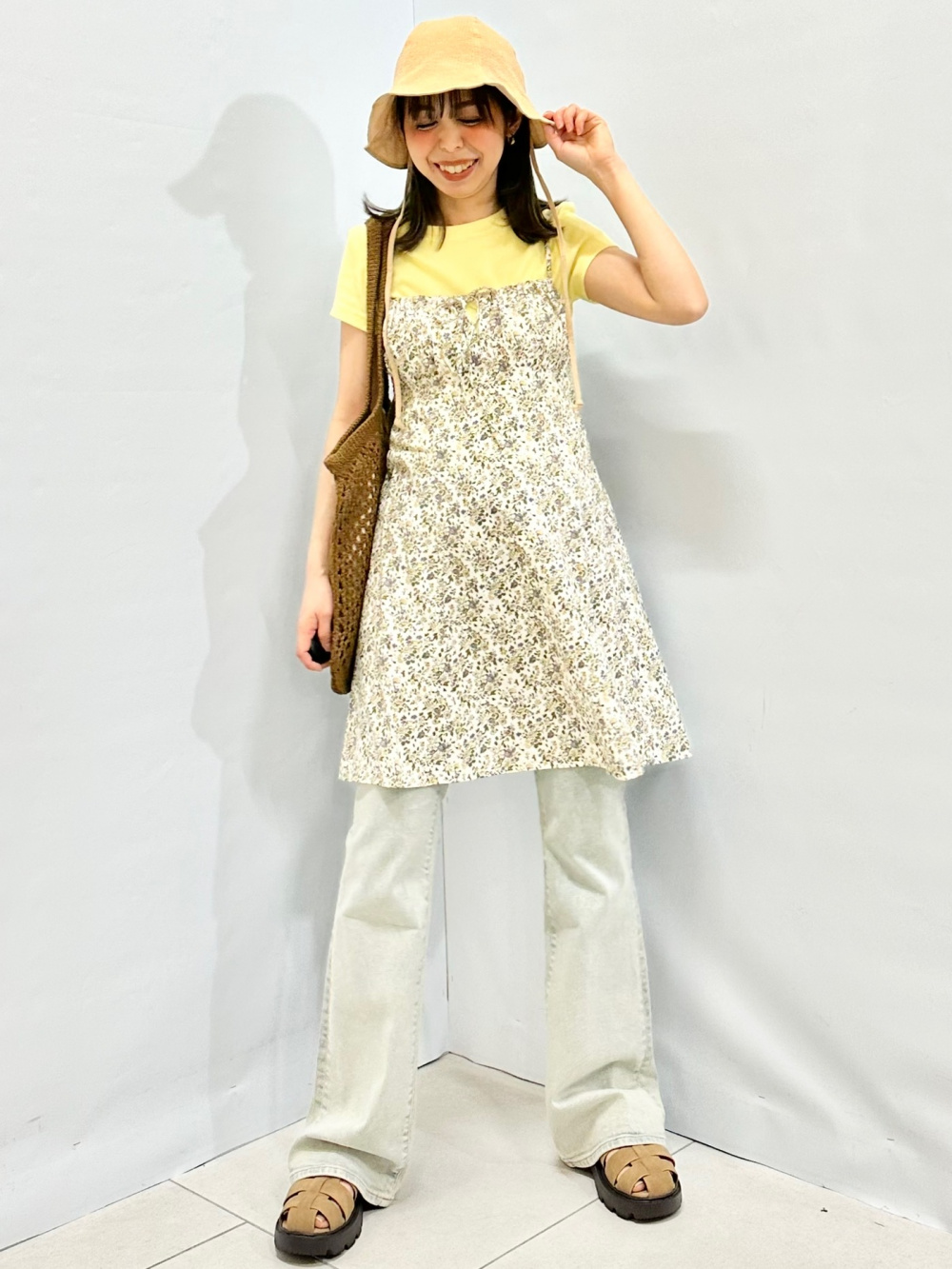 か♡ Ribbed Cropped T-Shirt/L、Fringe Double Pocket Knitted