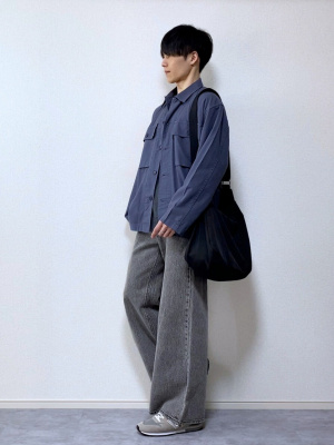 の*こ様 wus wading.utility shirt サイズL ネイビー