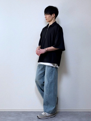 デニム・ジーパン BLACK BARREL LEG JEANS Barrel Leg Jeans | GU US