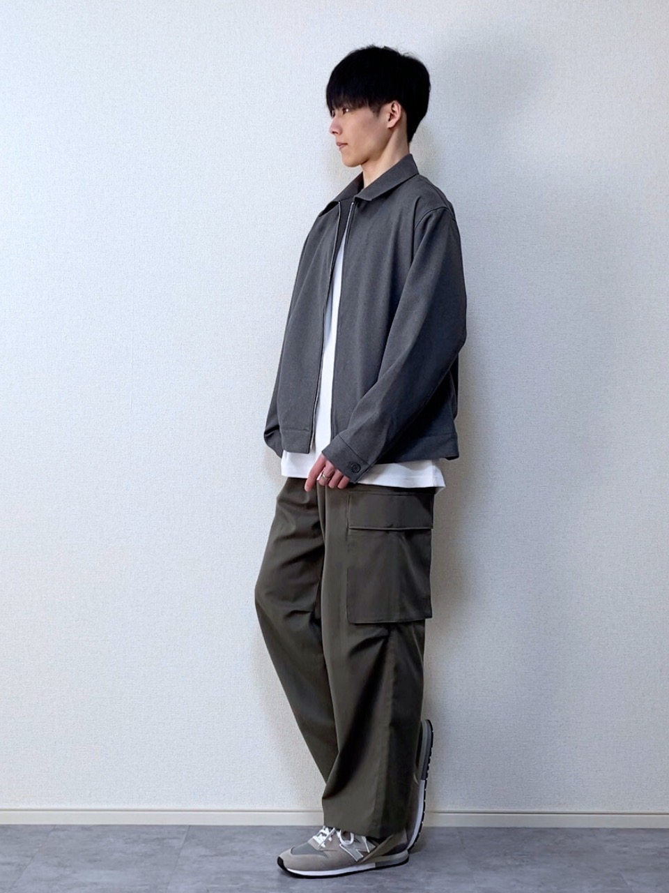 Check styling ideas for「Zip-Up Shirt、Dry Ponte T-Shirt