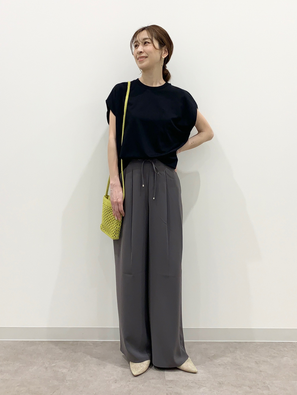ドレープワイドパンツZ、スキッパーポロワンピース(ノースリーブ