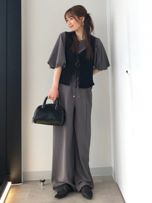 バブルスリーブシャツ バブルスリーブプチハイネックロゴTシャツ ファッション通販 女性[品番