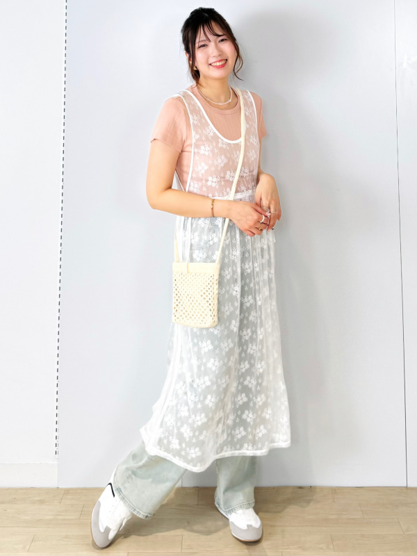 Ribbed Cropped T-Shirt/L、Fringe Double Pocket Knitted