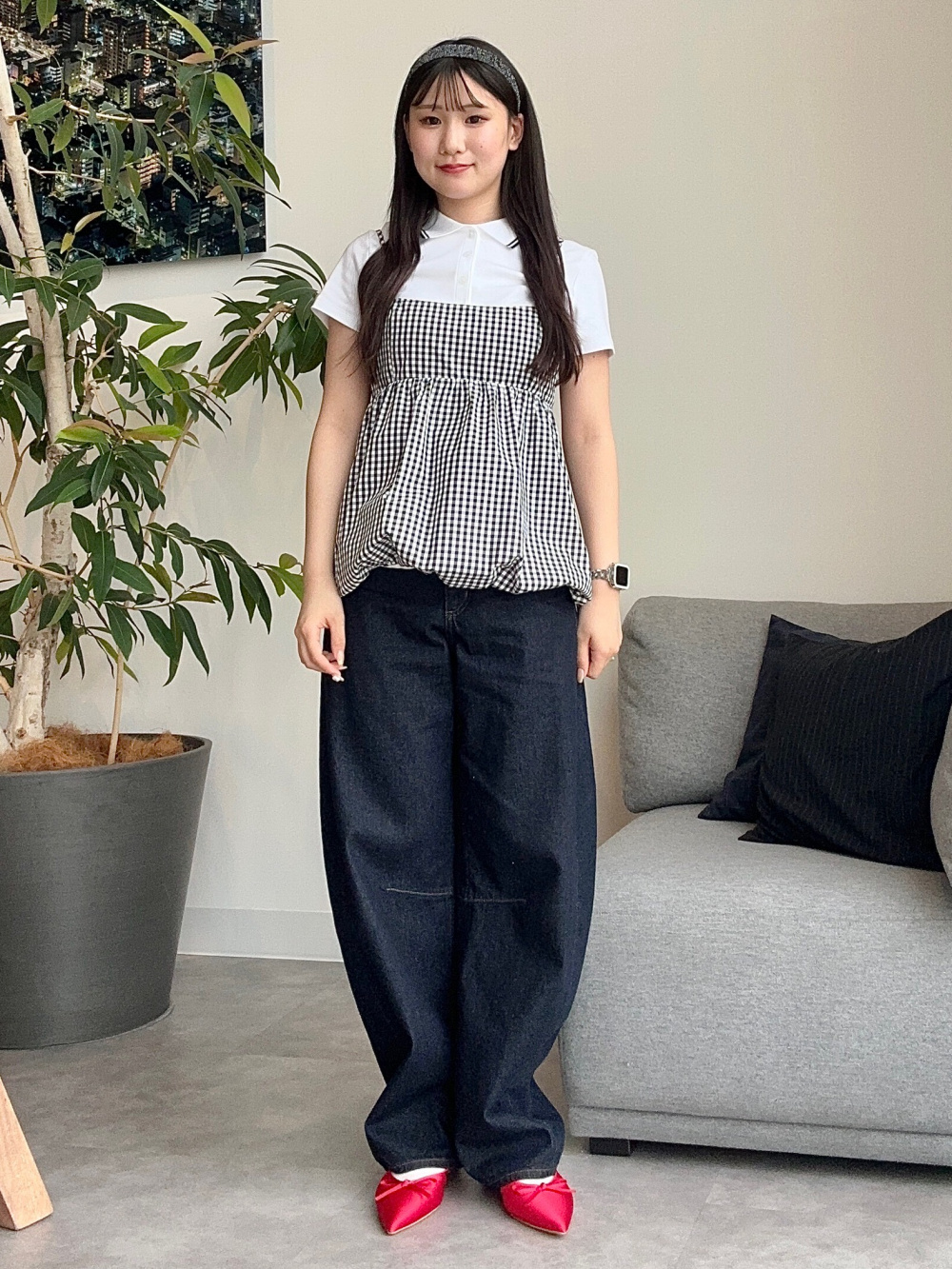 Slit Narrow Skirt/Z+EC、Bubble Hem Camisole」| GU的穿搭理念