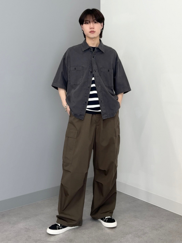 Soft Cotton Crew Neck T-Shirt/L、Washed Shirt/Denim」| GU的