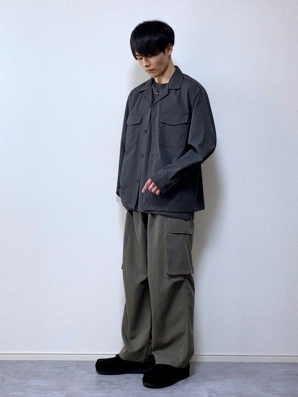トップス gnu Check styling ideas for「Open Collar Shirt | HalfSlv、Dry
