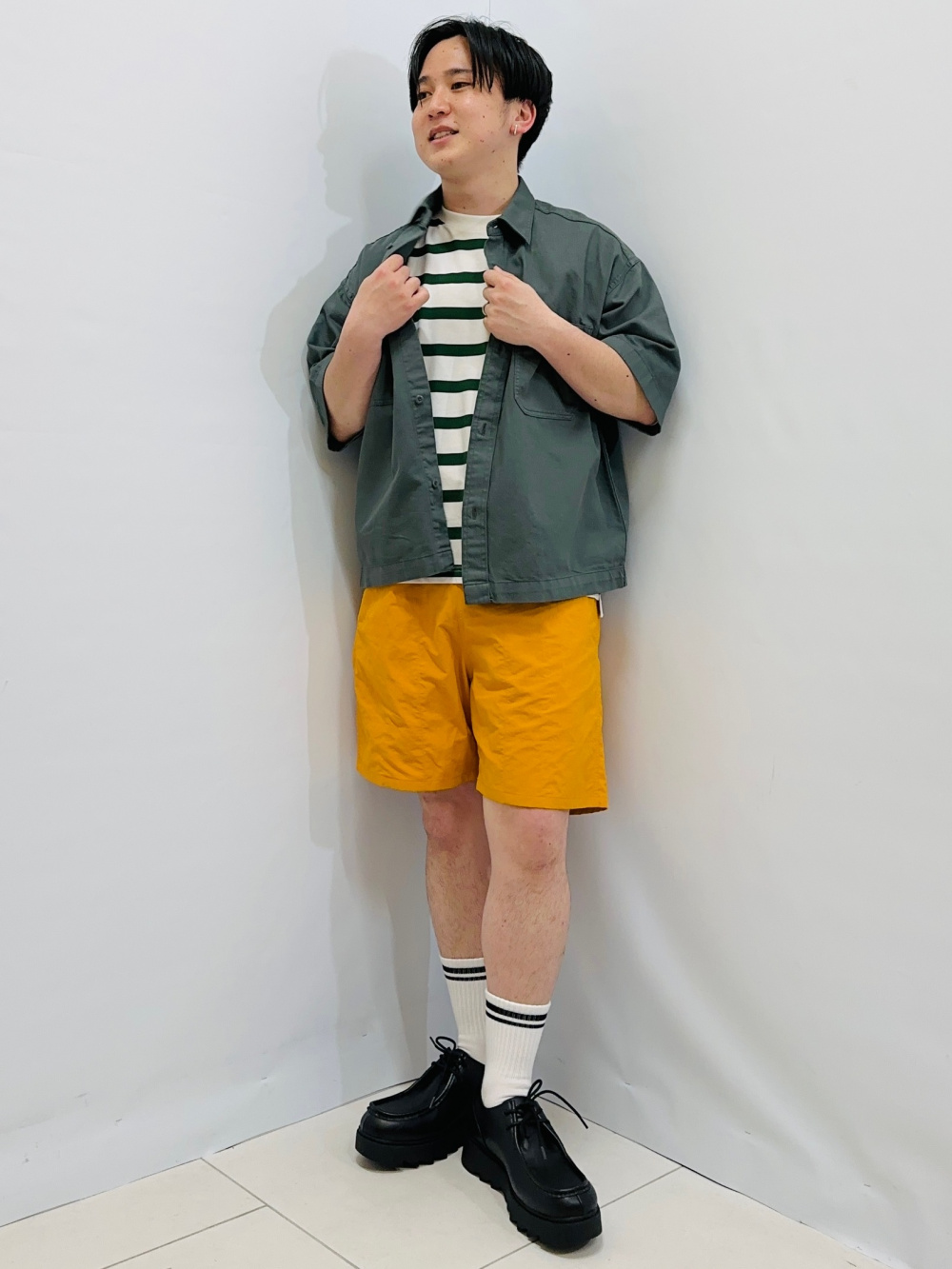 トップス You Washable Mesh Knitted Shirt/Halfslv、Draped Wide Pants/Z+EC」| GU
