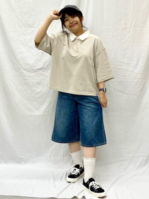 V21 美品　完売品 GU公式 | ラガーシャツ(5分袖)Q