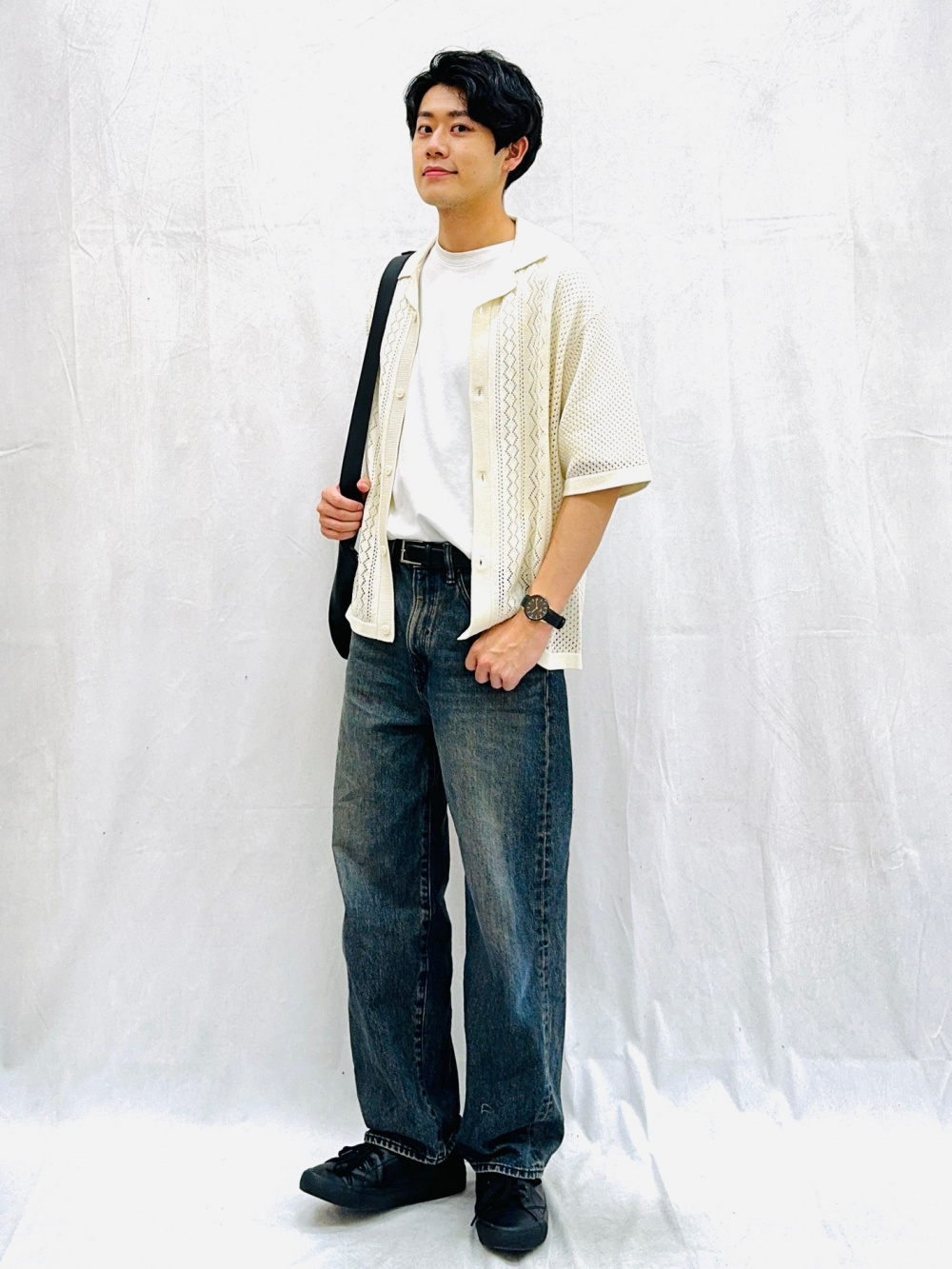 Check styling ideas for「Zip-Up Shirt、Dry Ponte T-Shirt