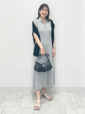 超美品♡Resurrection♡ノースリーブ♡ポロワンピース♡ GU公式 | スキッパーポロワンピース(ノースリーブ)Z+E