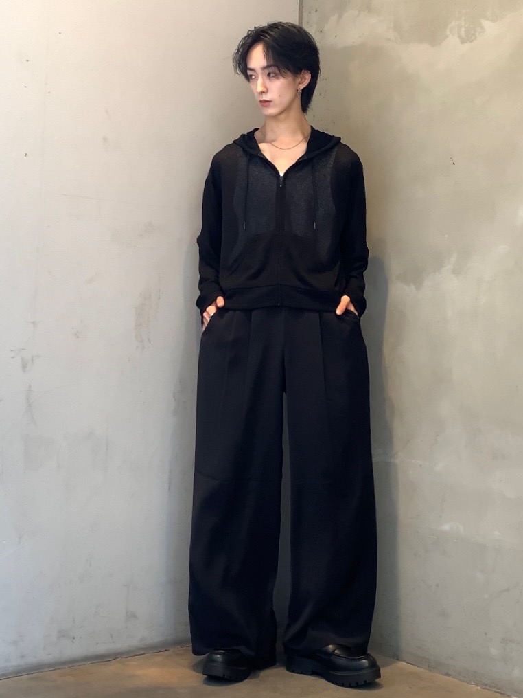 Washable Mesh Knitted Shirt/Halfslv、Draped Wide Pants/Z+EC」| GU