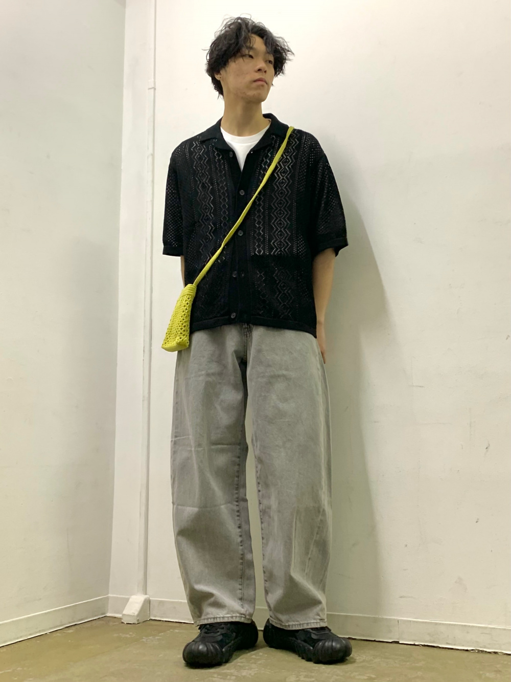 【ebure】メッシュ ポロシャツ 五分丈 1721108849_276.jpg