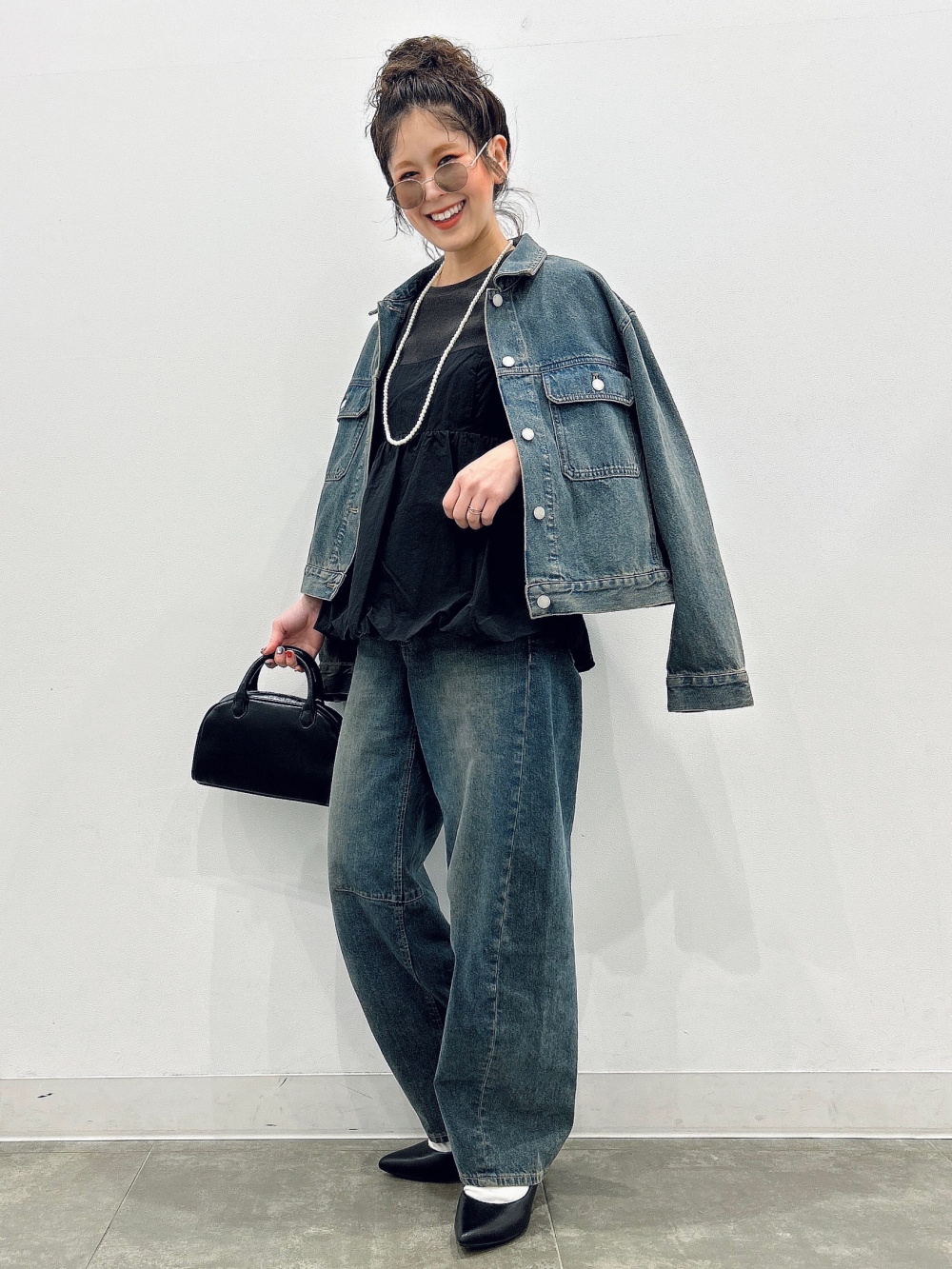 デニムブルゾン、トラックパンツ by rokh」の着用コーディネート| ジーユー