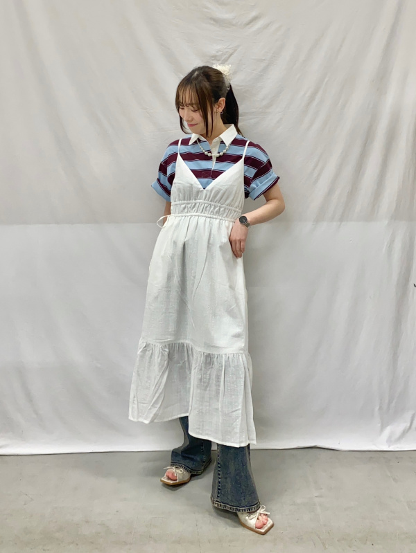 にっく(左側２つ) GU公式 | テクスチャーキャミソールワンピース+EC(丈短め110.0