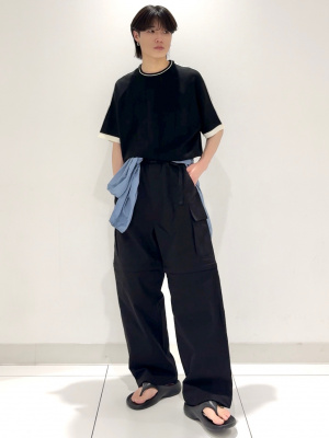 GU公式 | クルーネックセーター(ライン)(5分袖)NTQ+E