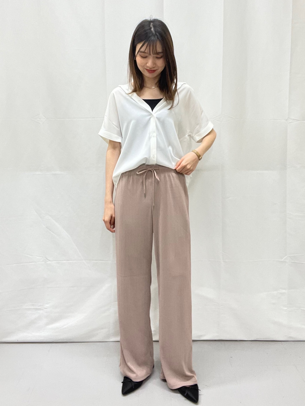 オーバーサイズT RS、リブプルオンパンツ(丈標準68.0～72.0cm)」の着用