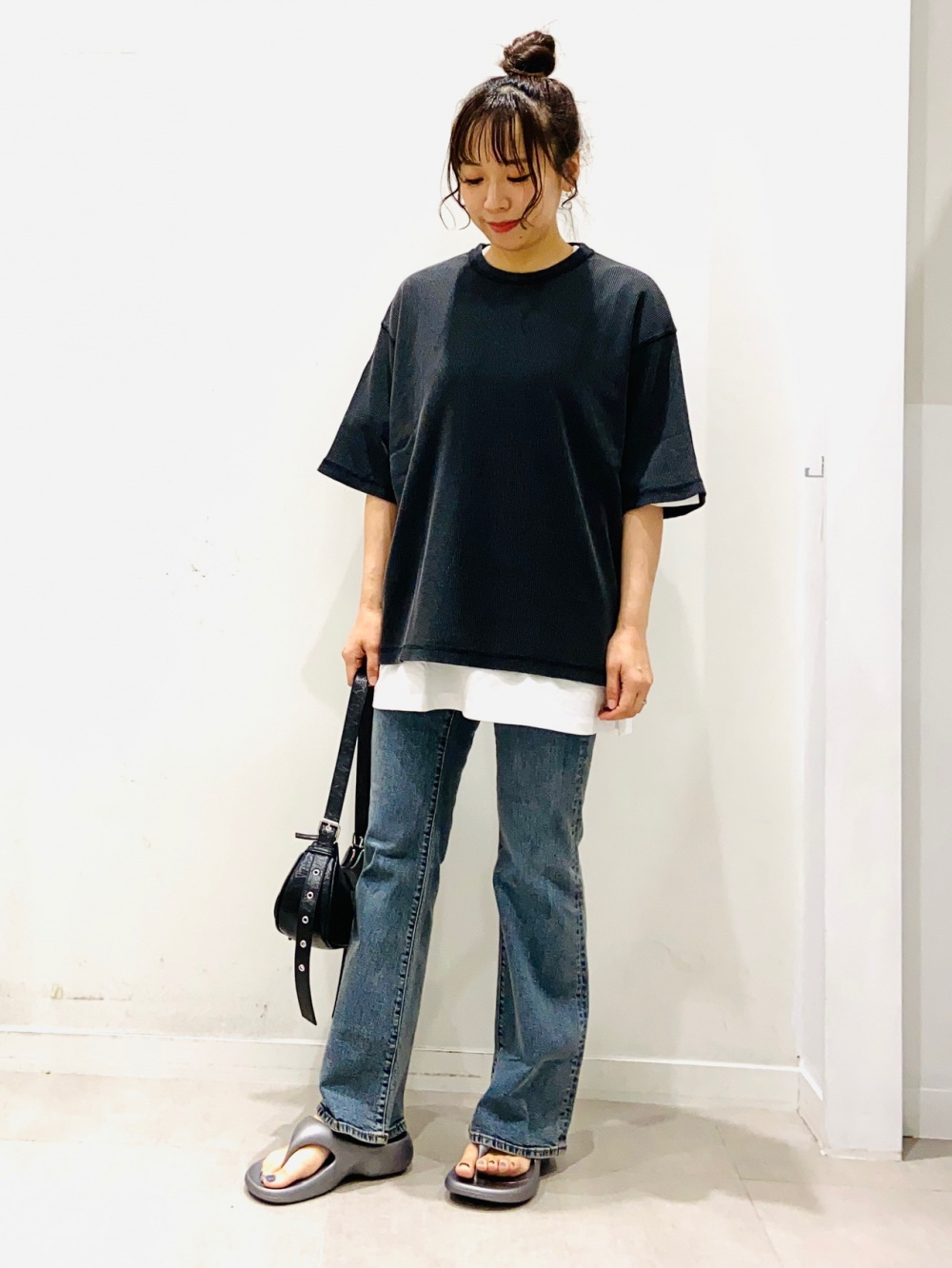 カバーオールジャケット、ウォッシュドワッフルボクシーT(5分袖