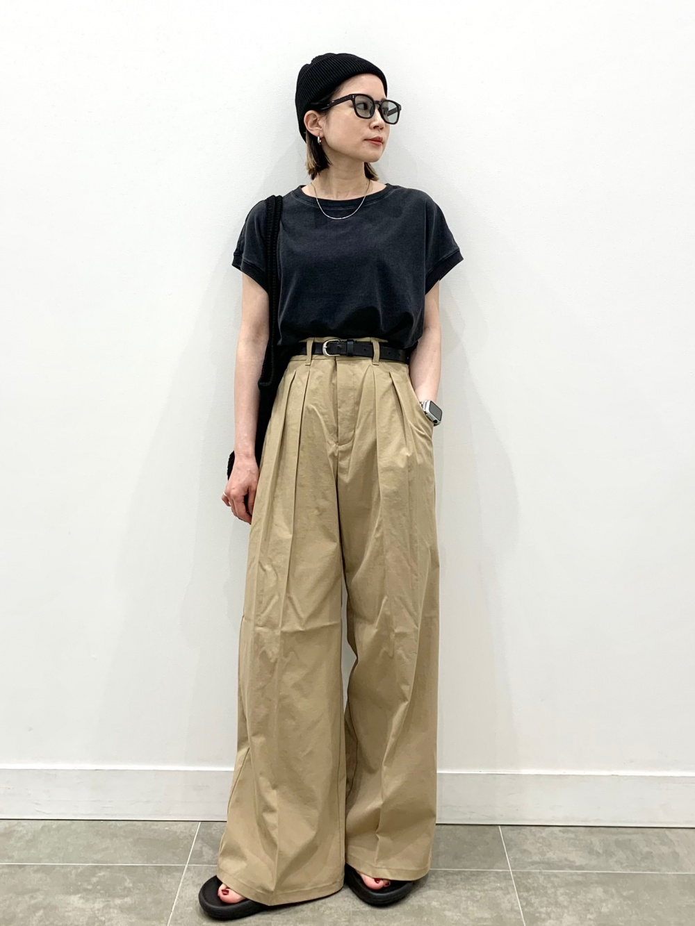 ボクシーT(5分袖)(ボーダー)(オーバーサイズ)、2WAYバンドゥ」の