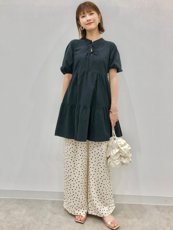 Cotton Tiered Mini Dress/Halfslv」的穿搭靈感｜GU