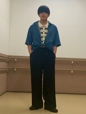 GU公式 | 透かし編みボーダーニットシャツ(半袖)