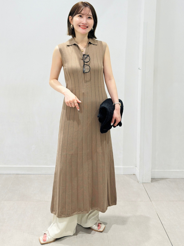 ボクシーT(5分袖)(オーバーサイズ)、スキッパーポロワンピース